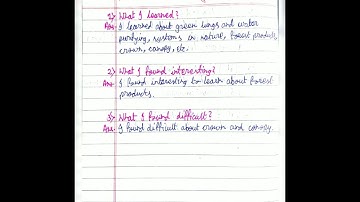 CLASS 7, SCIENCE CHAPTER- 17, FORESTS : OUR LIFELINE, LEARNERS DIARY
