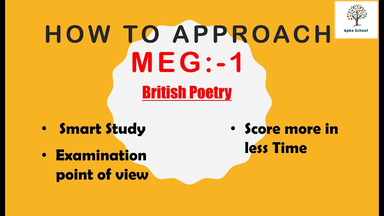 MEG 01 II HOW TO STUDY MEG 01 || HOW TO GET GOOD MARKS IN MEG-1 || IGNOU MEG-1 || BRITISH POETRY