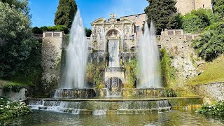 The soothing sounds of the gravity-fed fountains at Villa d’este, Tivoli Gardens 