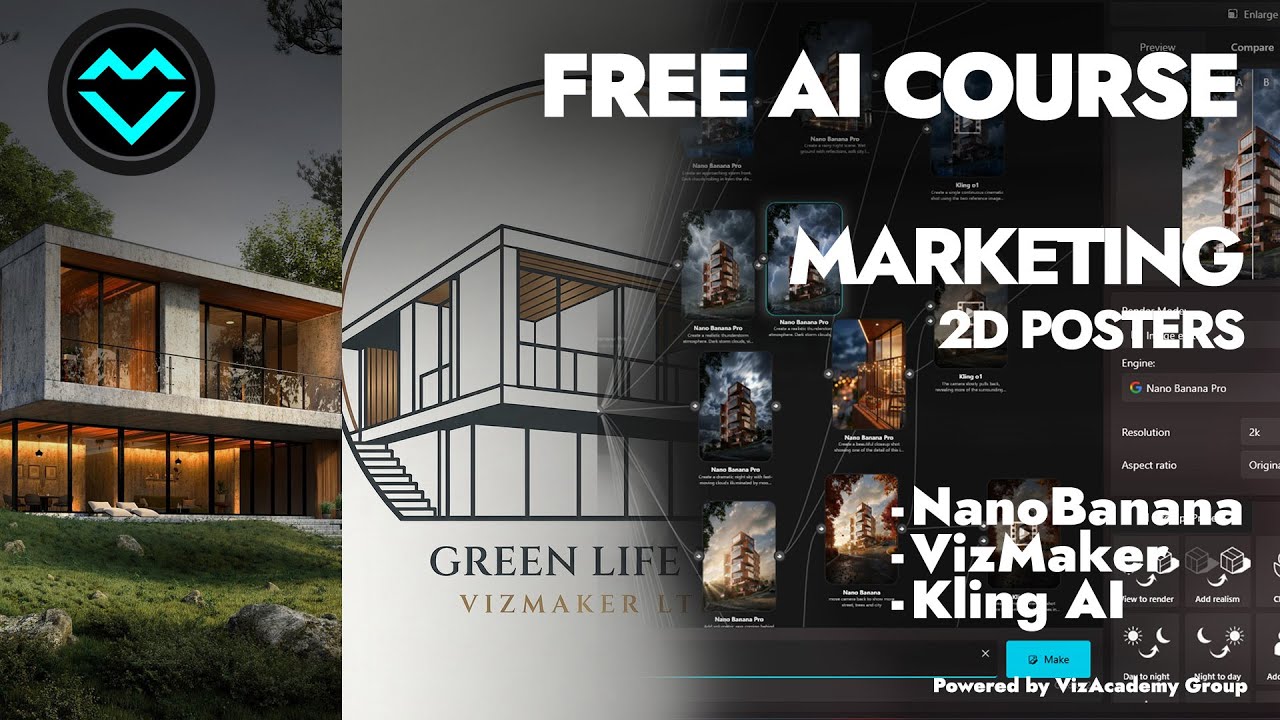 3/4 - Бесплатный мини-курс - Маркетинговые 2D-плакаты - AI NanoBanana PRO, Kling AI и многое другое