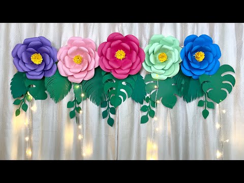 20 DIY Giant Paper Flowers Ideas to Try – Buzz16  Giant paper flowers,  Paper flowers, Paper flower backdrop