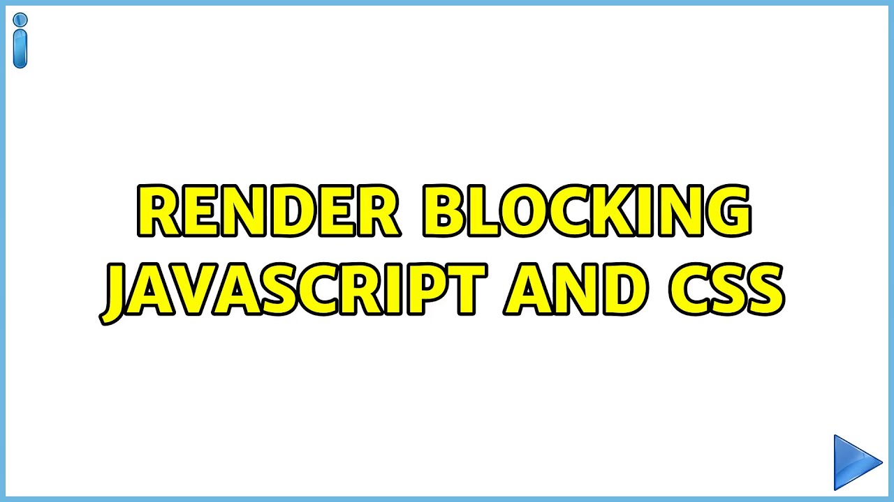 Render blocking javascript and CSS YouTube