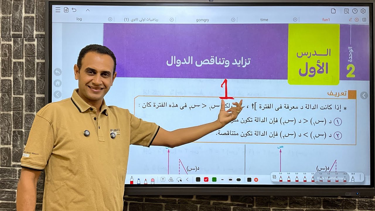 حل تمارين المعاصر تفاضل 2026|اطراد الدالة (تزايد وتناقص+ النقطة الحرجة) | الوحدة الثانية الدرس الأول