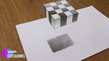How to drawing 3D cube - Easy Trick Art [Tutorial drawing 3D] || Ki Ti