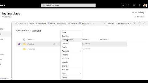 How to create Read Only Folder in MS teams class