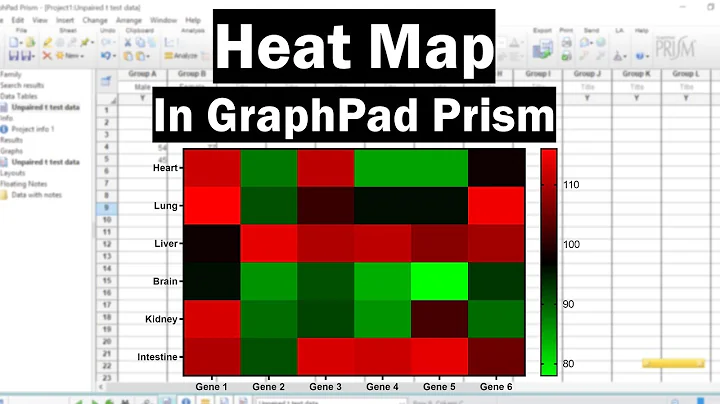 Creazione mappa termica con GraphPad Prism