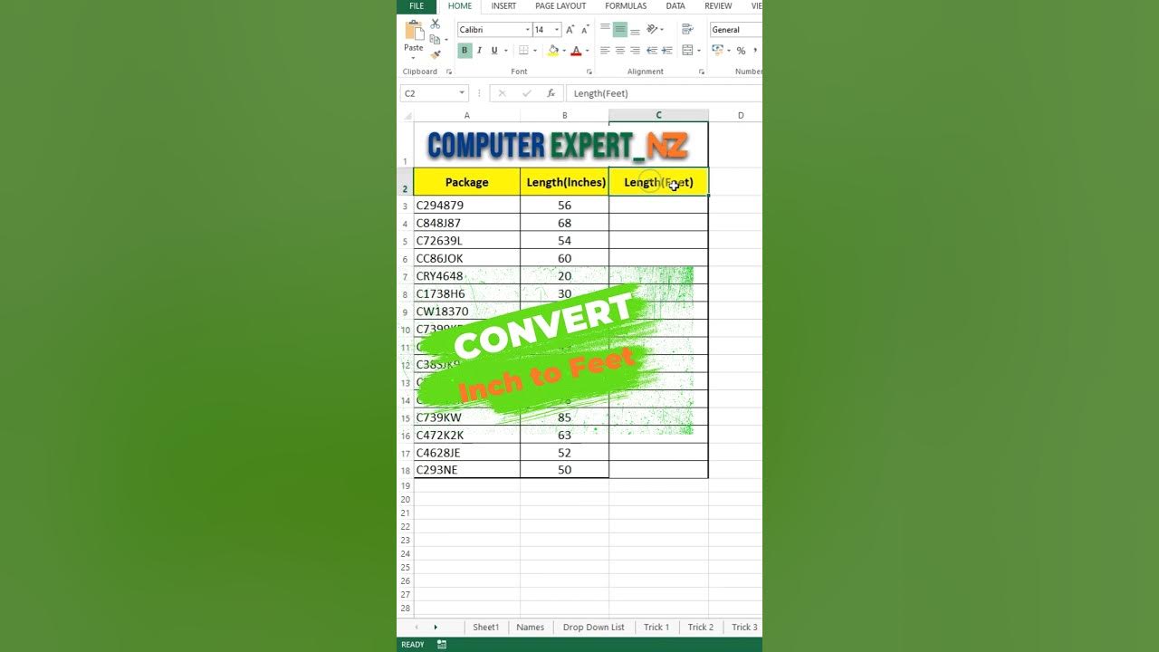 shorts-excel-trick-interview-question-how-convert-inches-to-feet