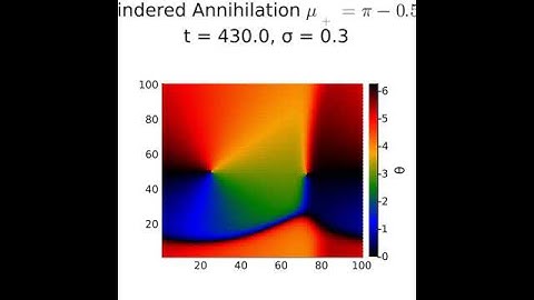 Non-Reciprocal XY Model 5b : Hindered Annihilation (µ = π-0.5, σ = 0.3)