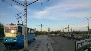 Поездка на трамвае 1-го маршрута по Новотроицку (2014 год)