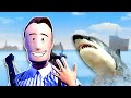 Escaping Shark Infested Waters on a RAFT!  - Sam and Dan Floaty Flatmates Gameplay