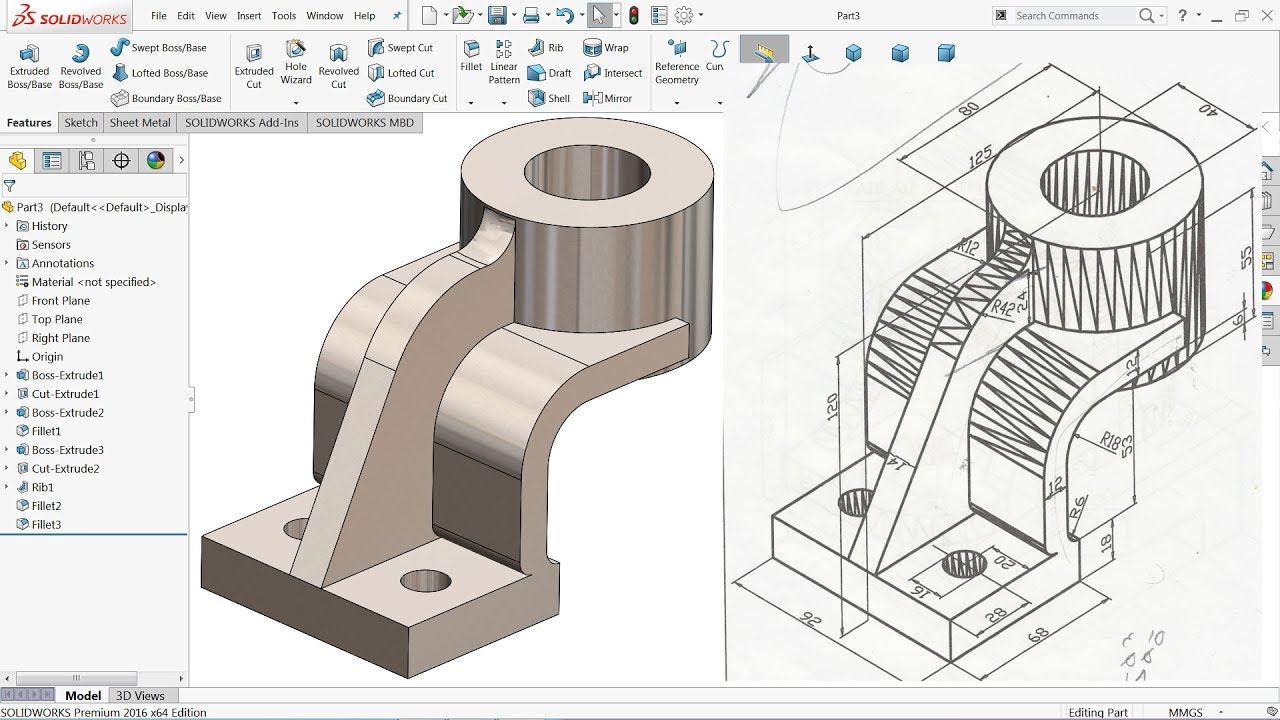 SolidWorks Tutorial for Beginners Exercise 7 - YouTube