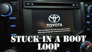 2018 Toyota TRD 4Runner head unit stuck in a boot loop.