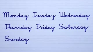 How to Write Days of the Week in Indonesian Cursive Writing | Handwriting Practice for Beginners