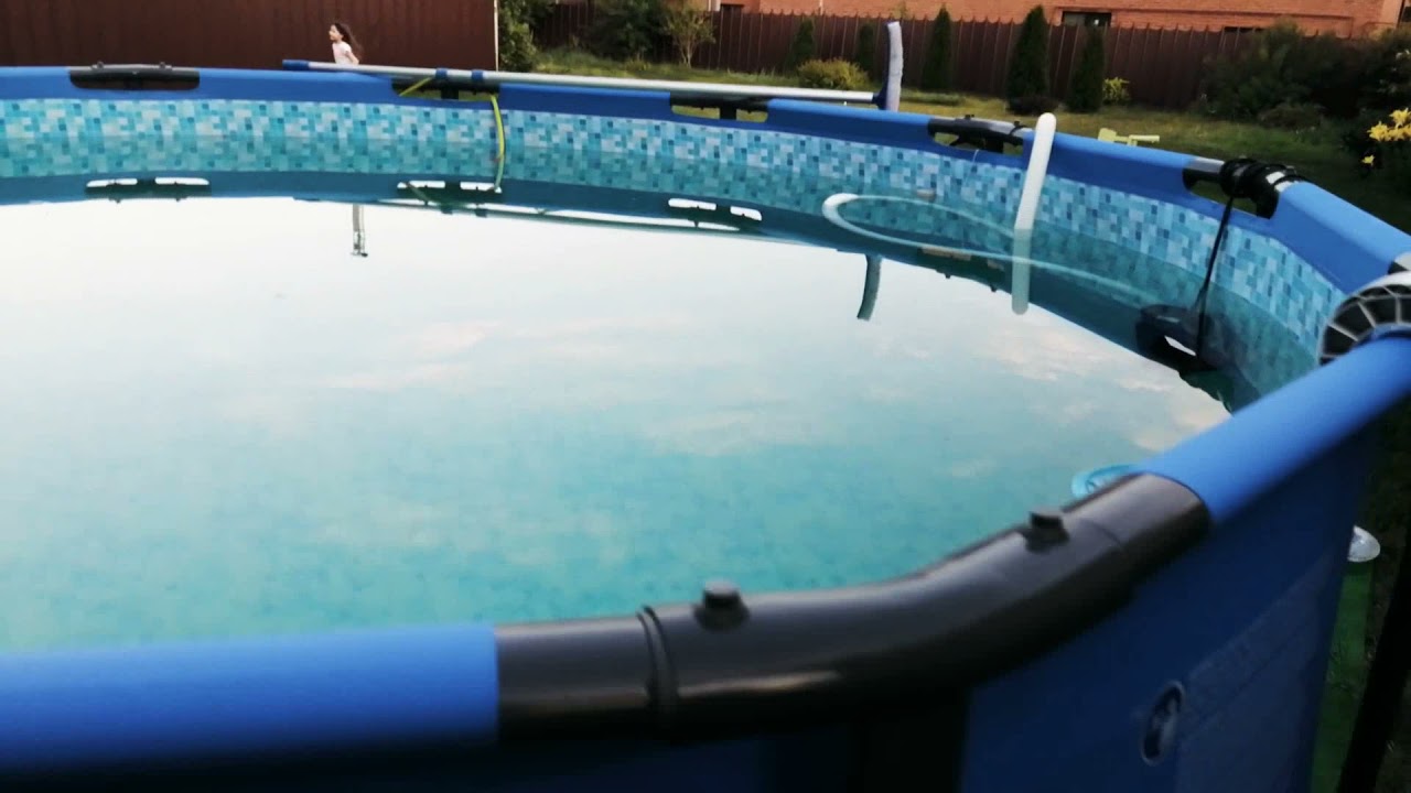 Очистка бассейна. Применение дренажного насоса для очистки. Пылесос ...