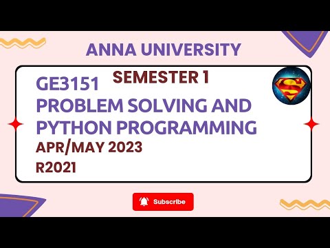 GE3151 Problem Solving and Python Programming Apr/May 2023 #r2021  #pspp #sem1 #importantquestions