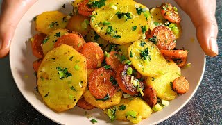 Butter Garlic Potato and Carrot | Quick and easy recipe in 5 minutes.