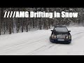 Old AMG Mercedes Drifting in Snow