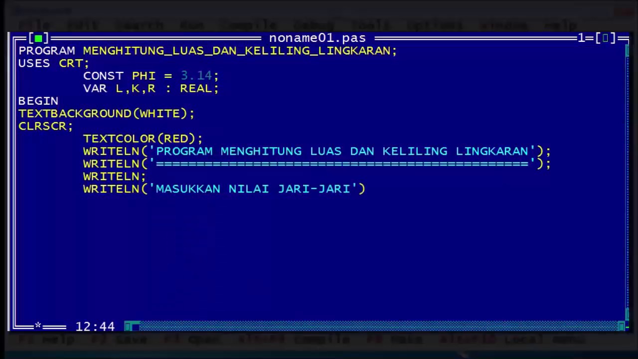 program menghitung luas dan keliling lingkaran - YouTube