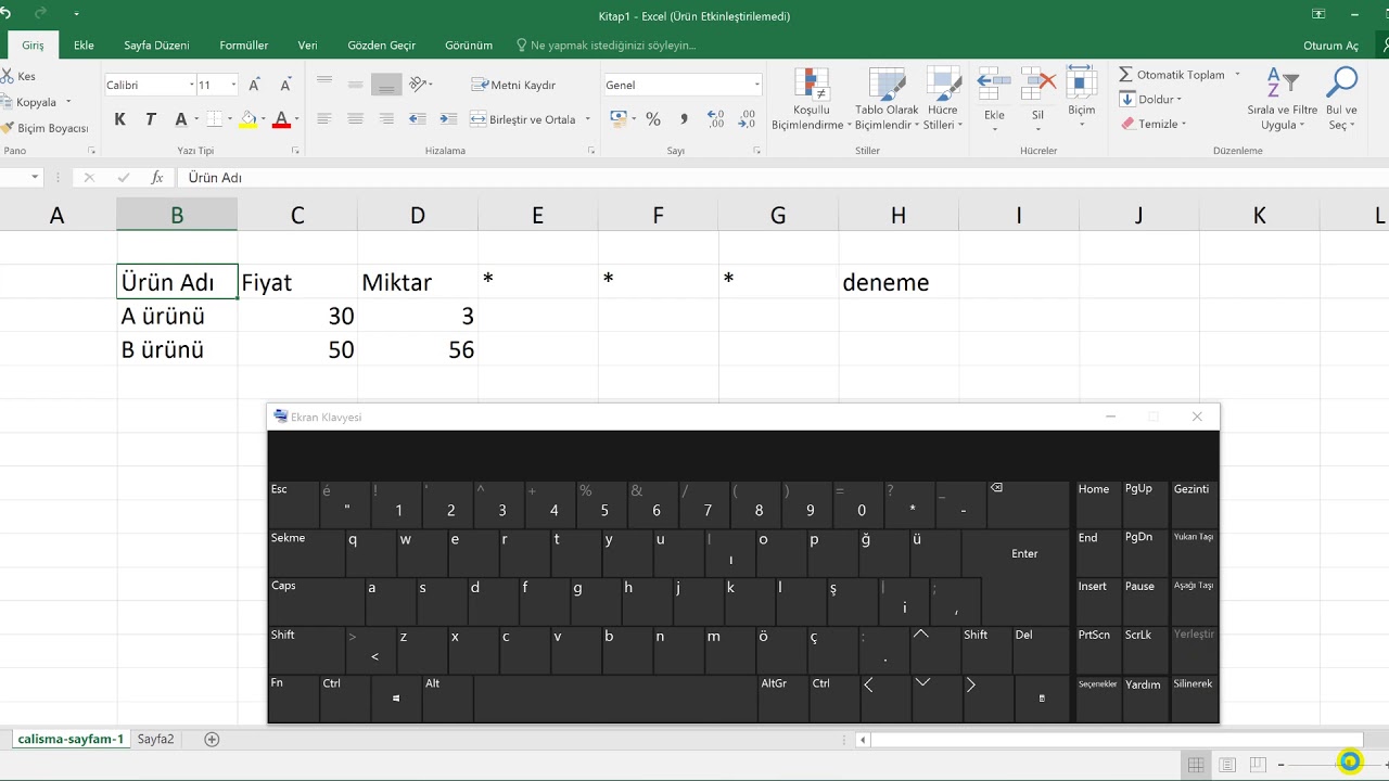 Microsoft Excel Öğren Ders - 1 - YouTube