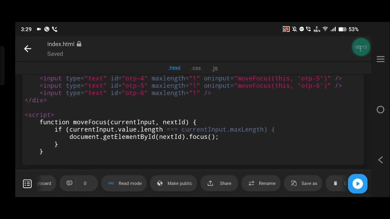OTP Input Field UI Design in HTML & JavaScript | Smooth User Experience ...
