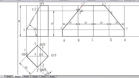Development of Square prism cut by section plane at 60degree from VTU Engineering Visualization
