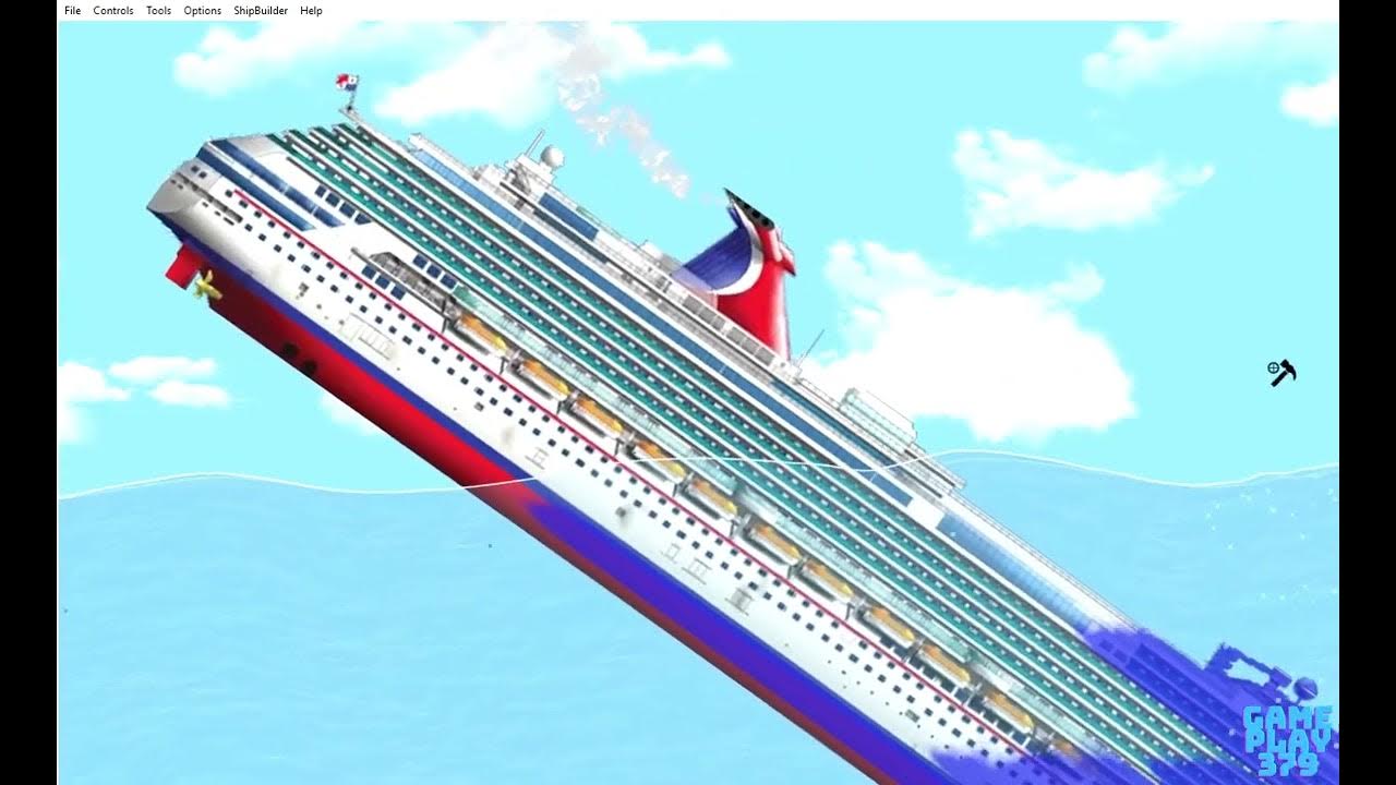 Sinking the Carnival Dream Ship by the Bow in the Floating Sandbox