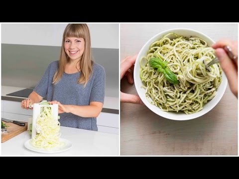 Zucchini Pasta With Basil Hemp Pesto Discover How To Use A Spiralizer-11-08-2015