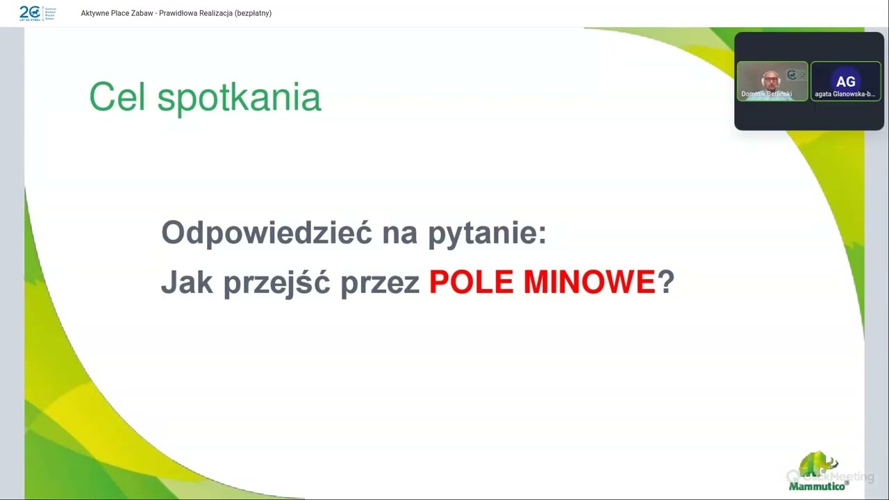 Aktywne Place Zabaw  2026. Prawidłowa Realizacja. Webinar Centrum Kontroli Placów Zabaw