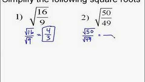 A19.5 Simplifying Square Roots