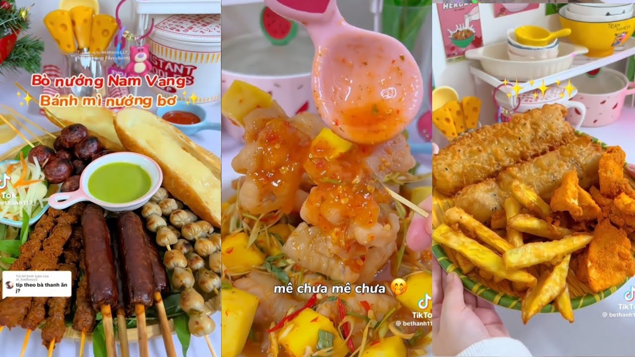 [ Tổng hợp ] Clip Muckbang đồ ăn cùng Thanh nè  🥐🍔🥙 #nunahilda #xuhuong