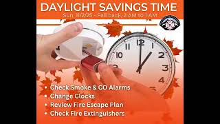 Daylight Savings Time Sun, 11225 - Fall Back, 2 Am To 1 Am Mountain View Fire And Rescue