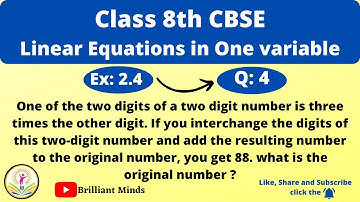 One of the two digits of a two digit number is three times the other digit. Class 8th CBSE Math