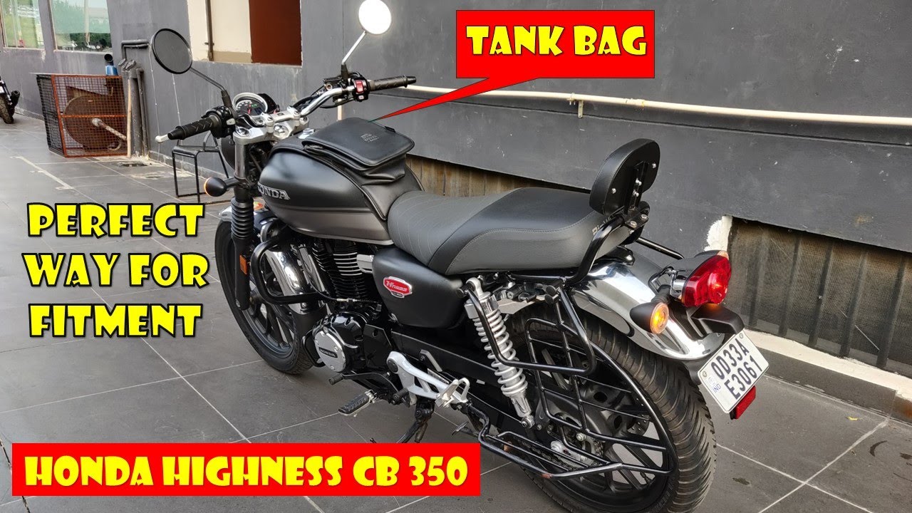 SAHARA TANK BAG FITTING ON HONDA HIGHNESS CB 350 YouTube