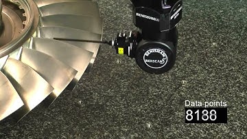 Official Renishaw REVO 5 axis measurement system inspecting an aerospace blisk