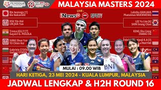 Jadwal Lengkap Round 16 Malaysia Masters 2024 | Hari Ke 3