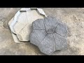 DIY Concrete Cement Craft Idea - Stone Pattern Pavement For Home&amp;Garden (Made With Mold)