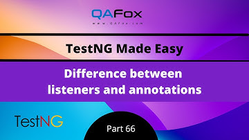 Difference between listeners and annotations (TestNG - Part 66)