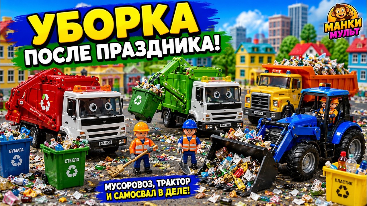 Машина мусорная мультик