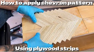 How to add a CHEVRON PATTERN to YOUR PROJECT using PLYWOOD stripes || furniture flipping SIDE HUSTLE