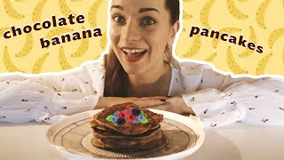 EASY Chocolate Banana Pancake Recipe (Gluten Free &amp; Healthy)