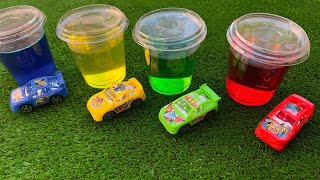 rainbow satisfying video -How to turn water and colored cars into rainbow water ASMR