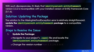 Resolving System.MissingMethodException in ASP.NET Core Entity Framework