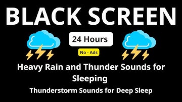 🔴 Heavy Rain and Thunder Sounds for Sleeping - Black Screen | Thunderstorm Sounds for Deep Sleep