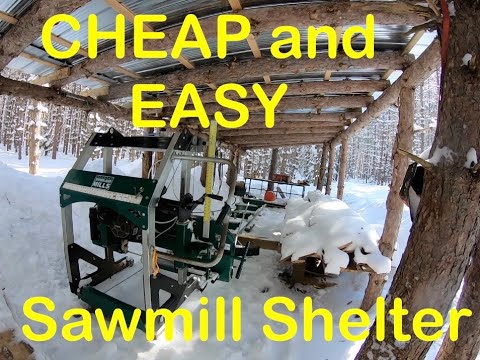 Simple Sawmill Shelter Design (Shed/Lean-to), Woodland 