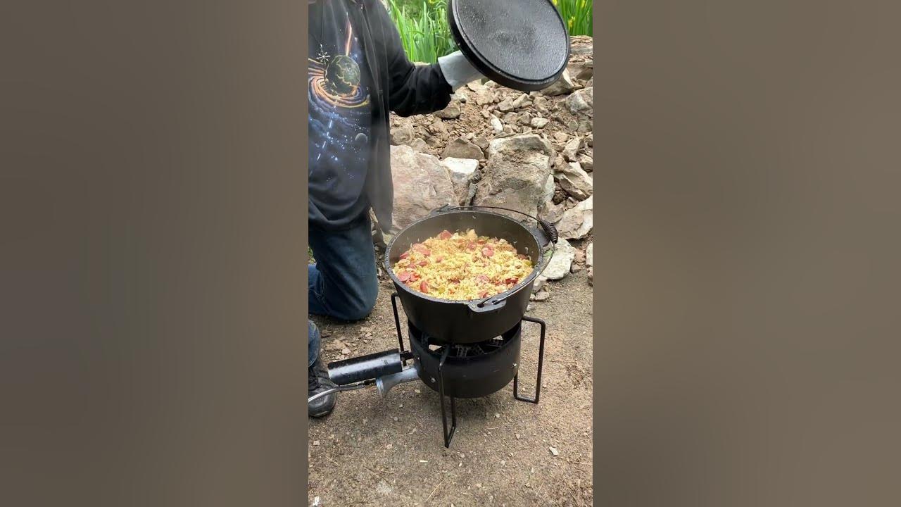 Jambalaya in a 15 Gallon Cast Iron Cauldron 