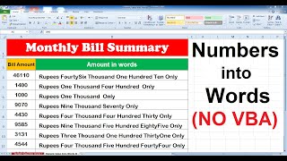 Numbers into Words | How To Convert Numbers into Words in Excel