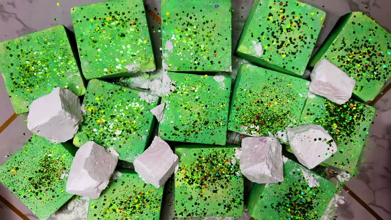 Green Glitter Chalk Block |  Emerald Sprinkle  Texture 