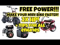 Make UR mini bike FASTER! Free performance build mods for coleman bikes rb100 cc100x ct100u rt100