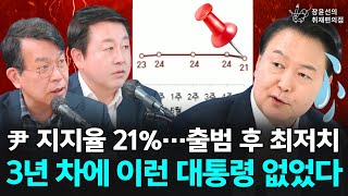 尹 지지율 21%…출범 후 최저치, 3년 차에 이런 대통령 없었다 - 양김시대(김종대 전 정의당 의원, 김용남 개혁신당 정책위의장)|장윤선의 취재편의점