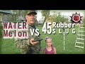 Watermelon Vs .45 Cal Rubber Slug Watermelon Vs .45 Cal Rubber Slug